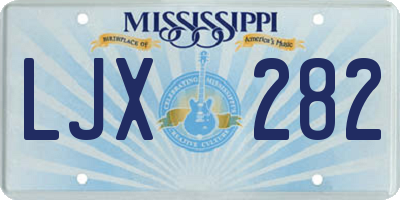 MS license plate LJX282