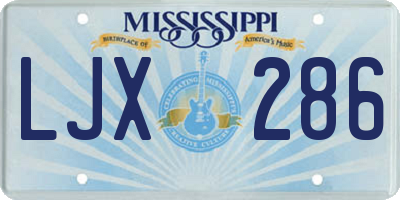 MS license plate LJX286