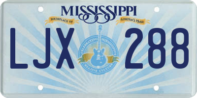 MS license plate LJX288