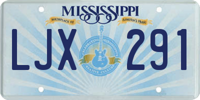 MS license plate LJX291