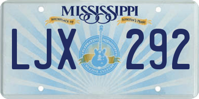 MS license plate LJX292