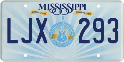 MS license plate LJX293