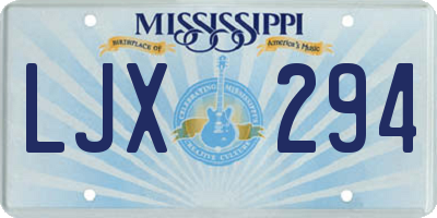 MS license plate LJX294