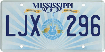 MS license plate LJX296