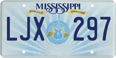 MS license plate LJX297