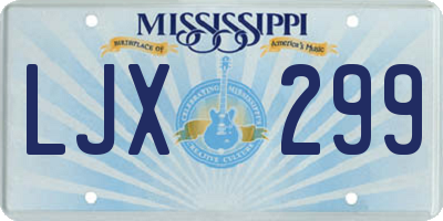 MS license plate LJX299