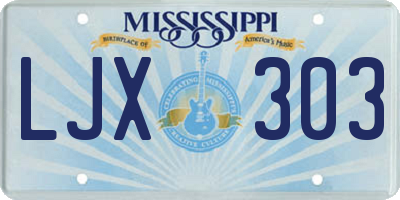 MS license plate LJX303