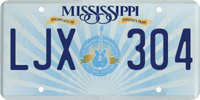 MS license plate LJX304