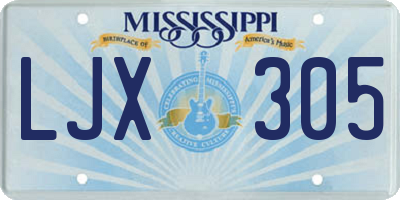 MS license plate LJX305