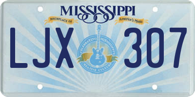 MS license plate LJX307