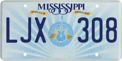 MS license plate LJX308