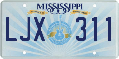 MS license plate LJX311