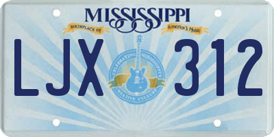 MS license plate LJX312