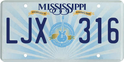 MS license plate LJX316