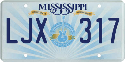 MS license plate LJX317
