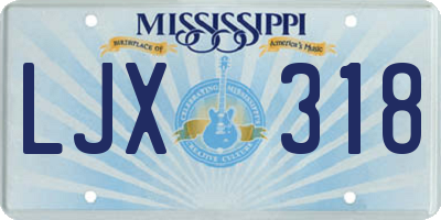 MS license plate LJX318