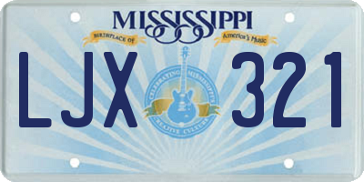 MS license plate LJX321