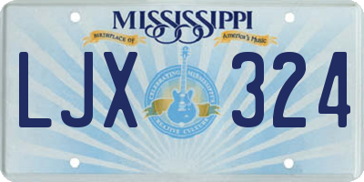 MS license plate LJX324