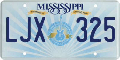MS license plate LJX325
