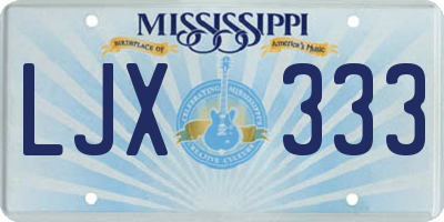 MS license plate LJX333