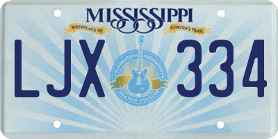 MS license plate LJX334