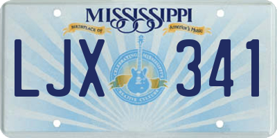 MS license plate LJX341