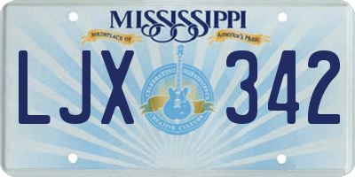 MS license plate LJX342