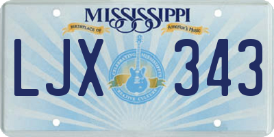 MS license plate LJX343