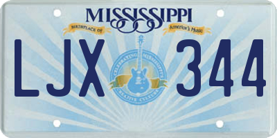 MS license plate LJX344