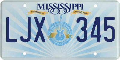 MS license plate LJX345