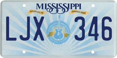 MS license plate LJX346