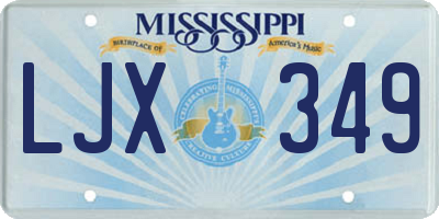 MS license plate LJX349