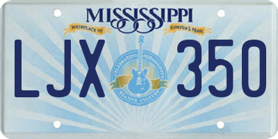 MS license plate LJX350