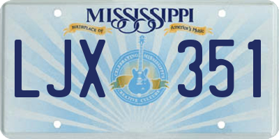 MS license plate LJX351