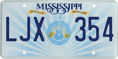 MS license plate LJX354