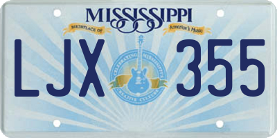 MS license plate LJX355