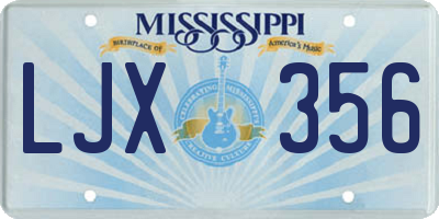 MS license plate LJX356