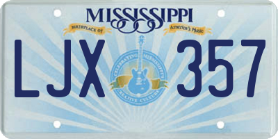 MS license plate LJX357