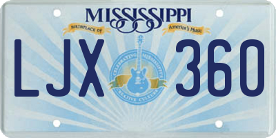 MS license plate LJX360