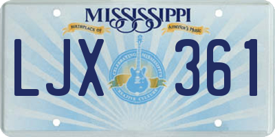 MS license plate LJX361