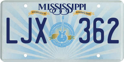 MS license plate LJX362