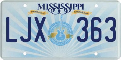MS license plate LJX363