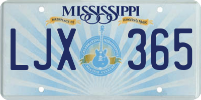 MS license plate LJX365