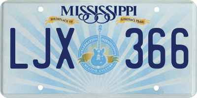 MS license plate LJX366