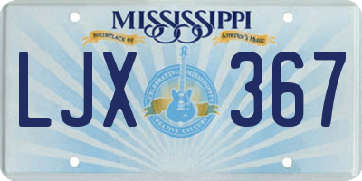 MS license plate LJX367