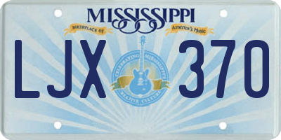 MS license plate LJX370