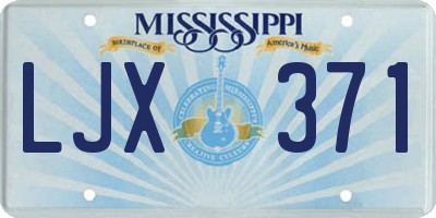 MS license plate LJX371