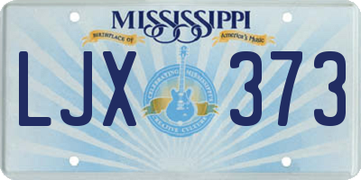MS license plate LJX373