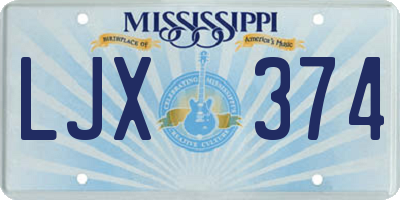 MS license plate LJX374