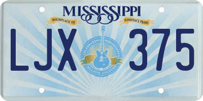 MS license plate LJX375